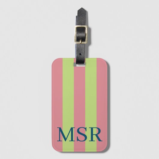 Groen en Roze Bagagelabel (Voorkant (verticaal))