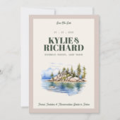 Groen en Roze Bewaar de datum Kaart (Voorkant)