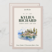 Groen en Roze Bewaar de datum Kaart (Voorkant / Achterkant)