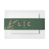 Groen en Roze Blad Belly Band Uitnodiging Uitnodigingen Wikkel (Voorkant Voorbeeld)