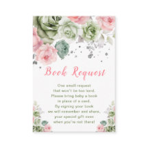 Groen en Roze Bloemen Baby shower Boek Aanvraag