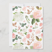 Groen en Roze Bloemen Waterverf | doop Kaart (Achterkant)