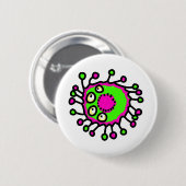 Groen en Roze Cartoon Germ Ronde Button 5,7 Cm (Voorkant /achterkant)