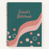 groen en roze esthetisch en artistiek notitieboek (Voorkant)