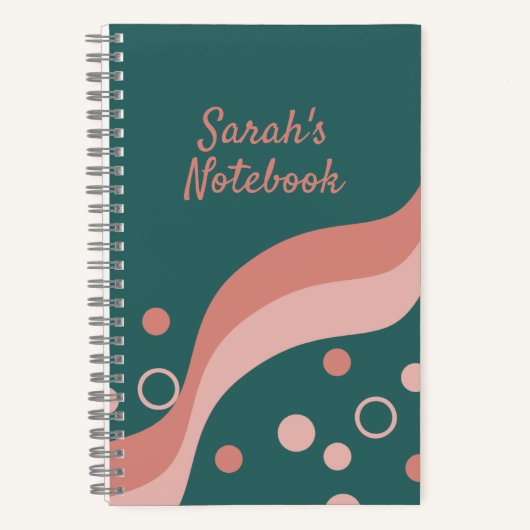 groen en roze esthetisch en artistiek notitieboek (Voorkant)