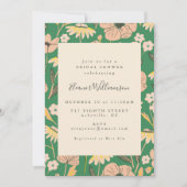  Groen en Roze Floral Eenvoudig Vrijgezellenfeest Kaart (Voorkant)