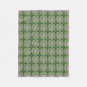 Groen en Roze Floral Fleece Blanket