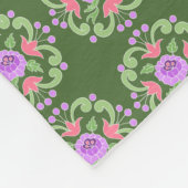Groen en Roze Floral Fleece Blanket Deken (Hoek)