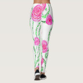Groen en Roze Floral Leggings (Achterkant)