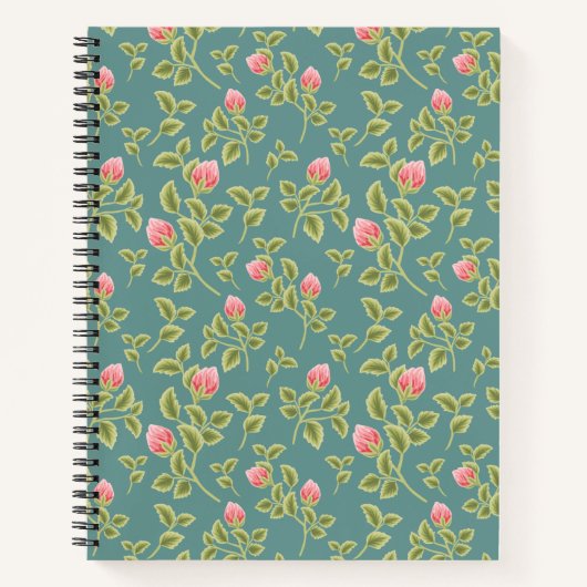 Groen en Roze Floral Notitieboek (Voorkant)