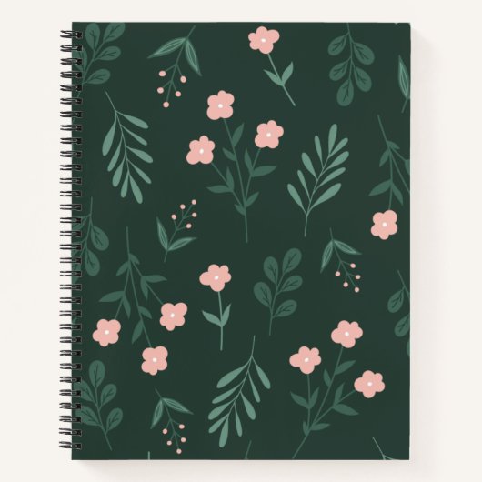 Groen en Roze FLoral Notitieboek (Voorkant)