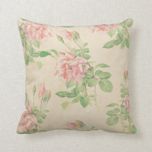 Groen en Roze Floral Sierkussen