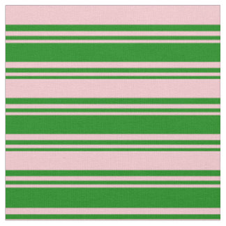 Groen en Roze gekleurd Striped Patroon Stof
