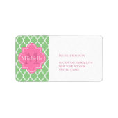 Groen en roze gepersonaliseerd etiket (Voorkant)