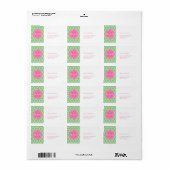 Groen en roze gepersonaliseerd etiket (Full Sheet)