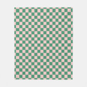 Groen en Roze Geruite Patroon Checkerboard Chec Fleece Deken (Voorkant)