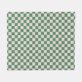 Groen en Roze Geruite Patroon Checkerboard Chec Fleece Deken (Voorkant (Horizontaal))