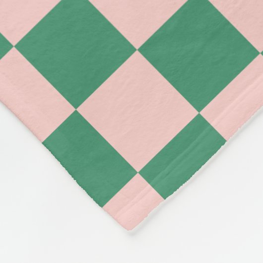 Groen en Roze Geruite Patroon Checkerboard Chec Fleece Deken (Hoek)