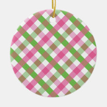 Groen en Roze Gingham Net