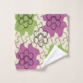 Groen en Roze Hexagonaal Bad Handdoek (Wasdoekje)