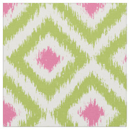 Groen en roze Ikat Diamonds op grote schaal Stof