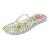 Groen en roze Ikat Patroon Teenslippers (Schuin)