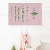 Groen en Roze Kamp Bach Meisjesweekend Spandoek (Insitu)