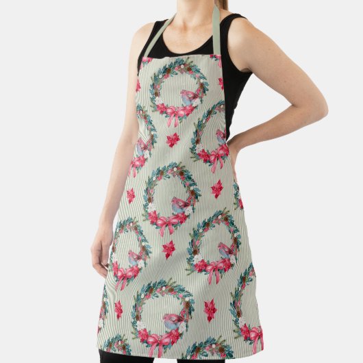 Groen en Roze kerstmis en kardinaal Schort (Insitu)