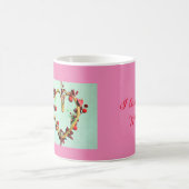 Groen en Roze Kleurrijke Moederdag Hart Koffiemok (Center)