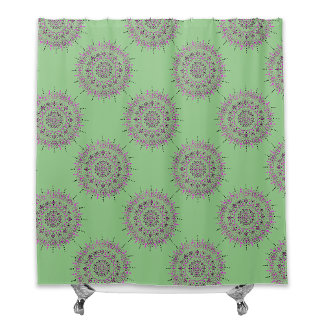 Groen en roze Mandala Shower Curtain Douchegordijn
