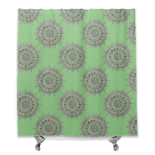 Groen en roze Mandala Shower Curtain Douchegordijn