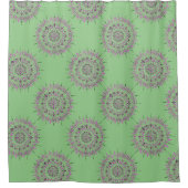 Groen en roze Mandala Shower Curtain Douchegordijn (Voorkant)