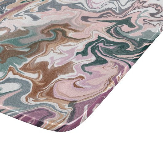 Groen en Roze Marmer Abstracte Snijplank (Hoek)