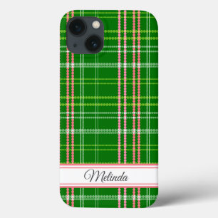 Groen en Roze Modern Stippen Aangepaste Naam Case-Mate iPhone Case
