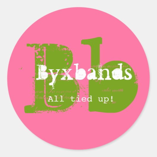 Groen en Roze Monogram Zakelijke Logo Ronde Sticker (Voorkant)