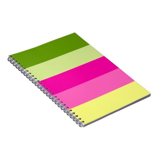 Groen en Roze Notitieboek in streepjes gestreept k (Rechterzijde)
