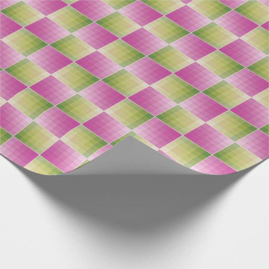 Groen en roze ombre colorblock cadeaupapier (Hoek)