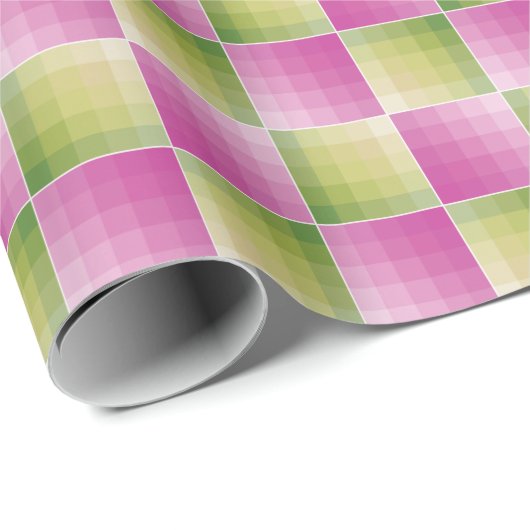 Groen en roze ombre colorblock cadeaupapier (Rol Hoek)