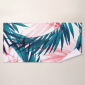 Groen en roze palmblad badhanddoek (Badhanddoek)