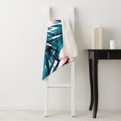 Groen en roze palmblad sherpa deken (In situ)