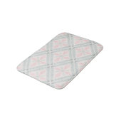 Groen en roze pastel diamantpatroon badmat (Gekanteld)