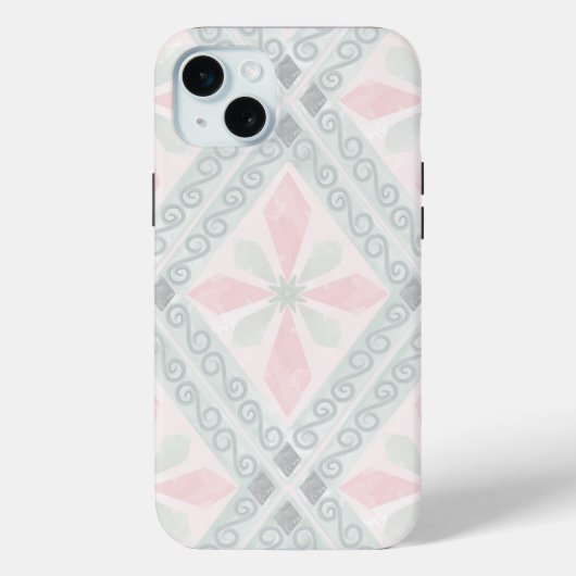 Groen en roze pastel diamantpatroon Case-Mate iPhone case (Achterkant)