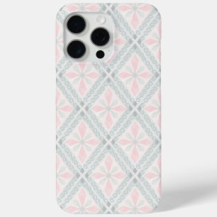 Groen en roze pastel diamantpatroon iPhone 15 pro max hoesje
