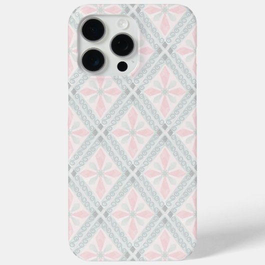 Groen en roze pastel diamantpatroon Case-Mate iPhone case (Achterkant)