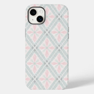 Groen en roze pastel diamantpatroon Case-Mate iPhone 14 plus hoesje