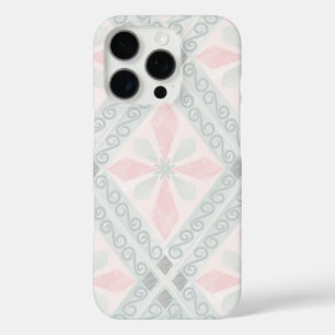 Groen en roze pastel diamantpatroon iPhone 16 pro hoesje