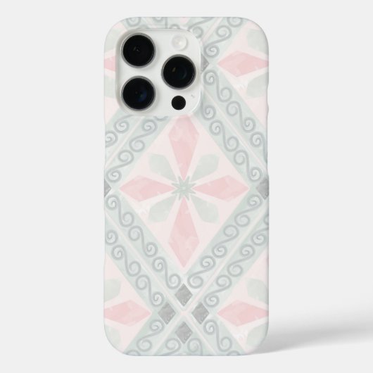 Groen en roze pastel diamantpatroon Case-Mate iPhone case (Achterkant)