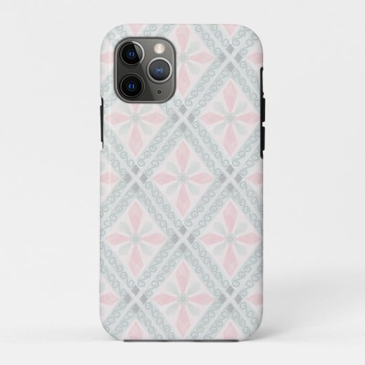 Groen en roze pastel diamantpatroon Case-Mate iPhone case (Achterkant)