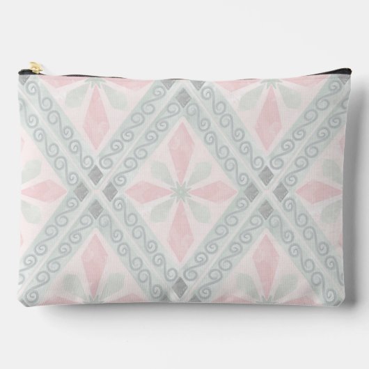 Groen en roze pastel diamantpatroon etui (Voorkant)