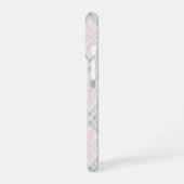 Groen en roze pastel diamantpatroon iPhone 16 hoesje (Linkerkant)
